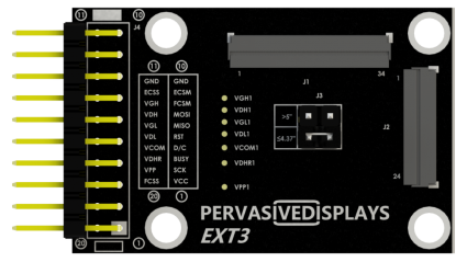 front view of EXT3 board