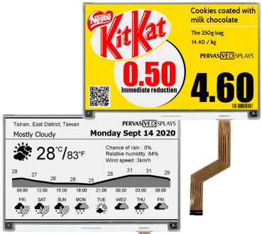 7.4″ E-ink displays